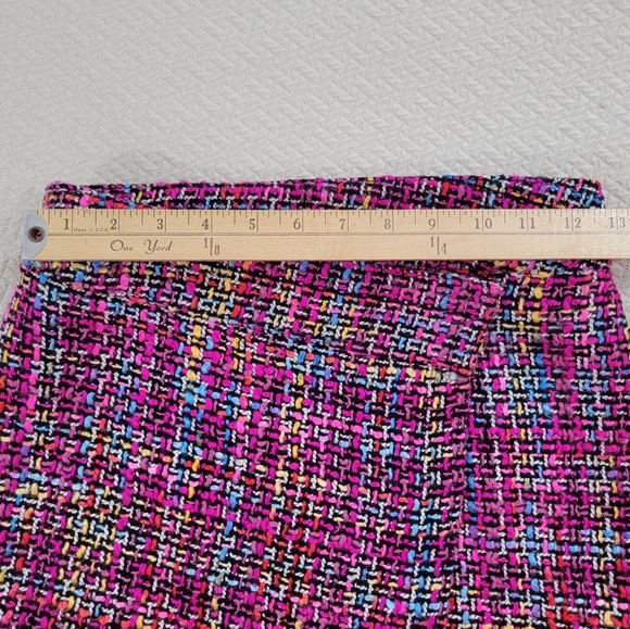 Blush Noir Bright Multicolor Tweed Women's Wrap Skirt Size Small - Picture 5 of 13